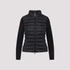 Moncler Padded Jacket With Knitted Sleeves In Black