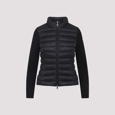 Moncler Giubbino Tricot In Misto Lana Nera  Donna In Black
