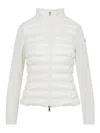 Moncler Quilted Wool Jacket Feather Insert In White