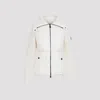 Moncler High Collar Quilted Long Sleeve Jacket In White