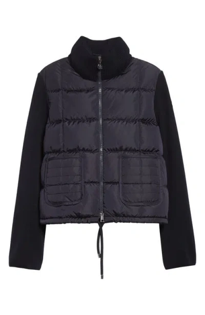 Moncler Virgin Wool Knit & Down Cardigan
