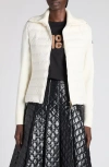 Moncler Short Quilted Down Jacket With High Neck In White