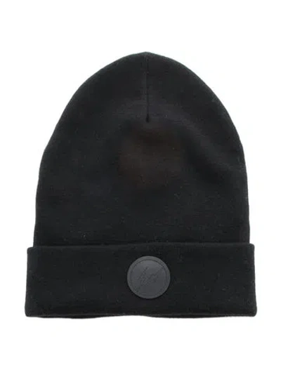 Pre-owned Moncler Virgin Wool Knit Beanie In Black