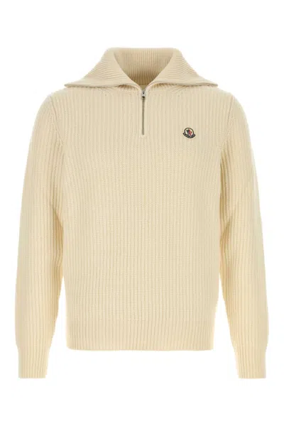 Moncler Virgin Wool Knit Sweater For Men In Neutral