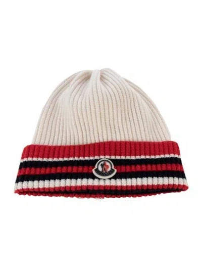 Pre-owned Moncler Virgin Wool Knitted Beanie In Neutral