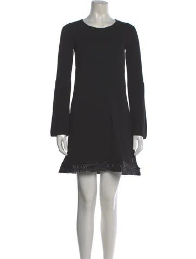 Pre-owned Moncler Virgin Wool Long Dress In Black