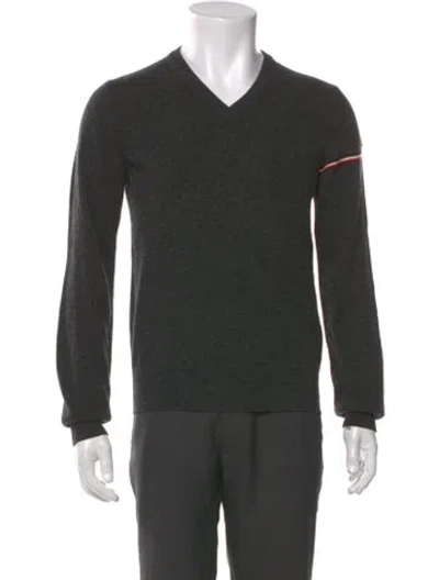 Pre-owned Moncler Virgin Wool Long Sleeve Shirt In Gray