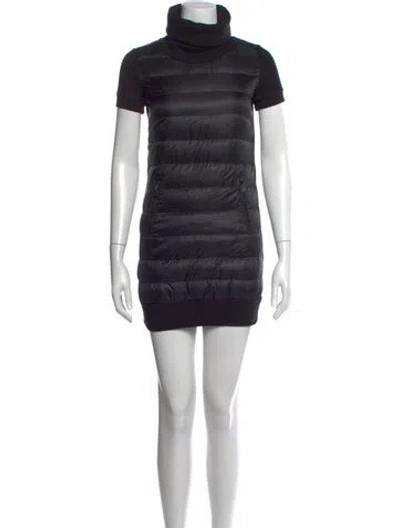 Pre-owned Moncler Virgin Wool Mini Dress In Black