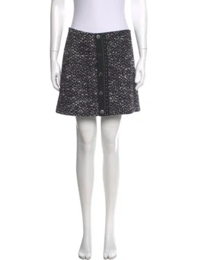 Pre-owned Moncler Virgin Wool Mini Skirt In Black