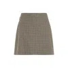 Moncler Beige & Green Wool Mini Skirt In Black