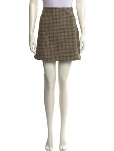 Pre-owned Moncler Virgin Wool Mini Skirt In Neutral