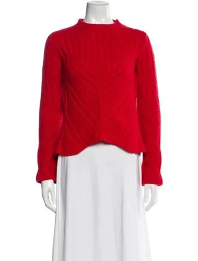 Pre-owned Moncler Virgin Wool Mock Neck Sweater In Red
