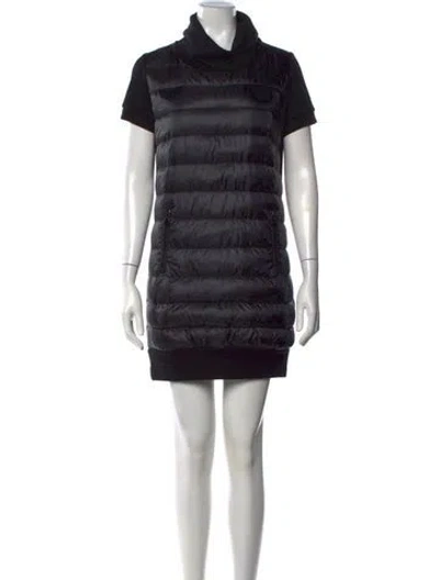 Pre-owned Moncler Virgin Wool Mock Neck Tunic In Black