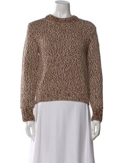Pre-owned Moncler Virgin Wool Patterned Sweater In Brown