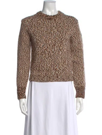 Pre-owned Moncler Virgin Wool Patterned Sweater In Brown