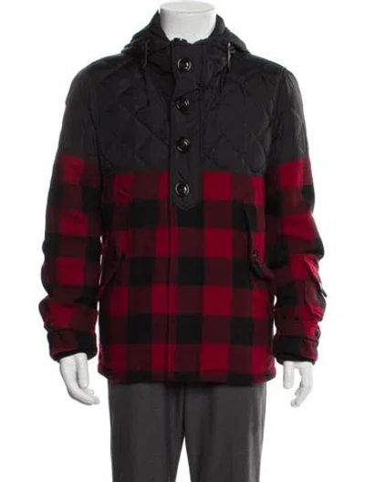 Pre-owned Moncler Virgin Wool Plaid Print Windbreaker In Multi