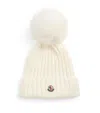 Moncler Virgin Wool Pom-pom Beanie In White