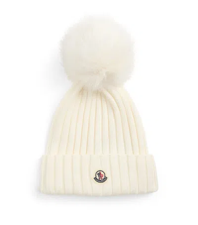 Moncler Virgin Wool Pom-pom Beanie In White