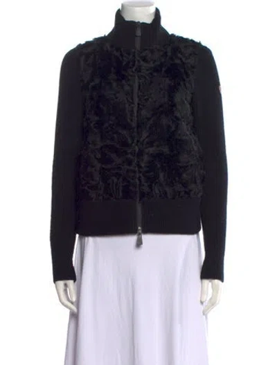 Pre-owned Moncler Virgin Wool Printed Sweater In Black