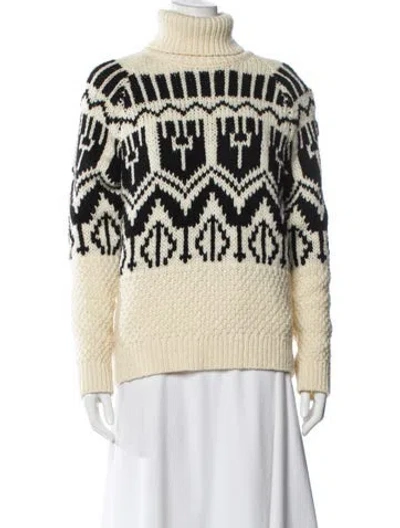 Pre-owned Moncler Virgin Wool Printed Sweater In Neutral