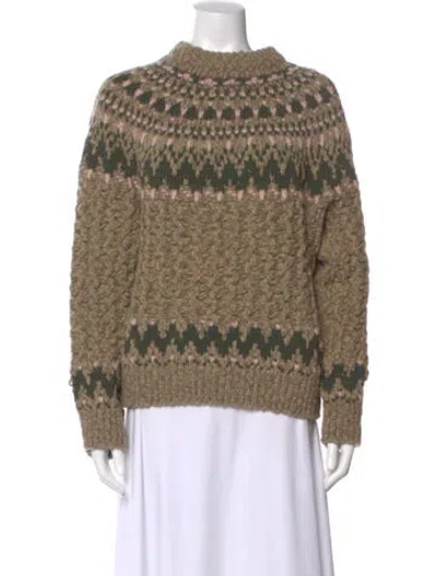 Pre-owned Moncler Virgin Wool Printed Sweater W/ Tags In Neutral