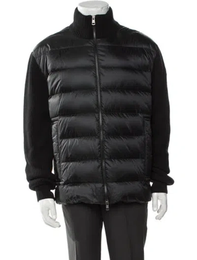 Pre-owned Moncler Virgin Wool Puffer Coat In Black