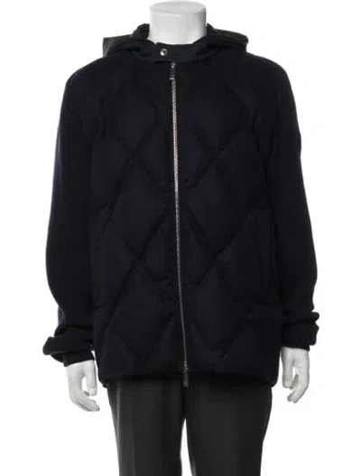 Pre-owned Moncler Virgin Wool Puffer Coat In Gray