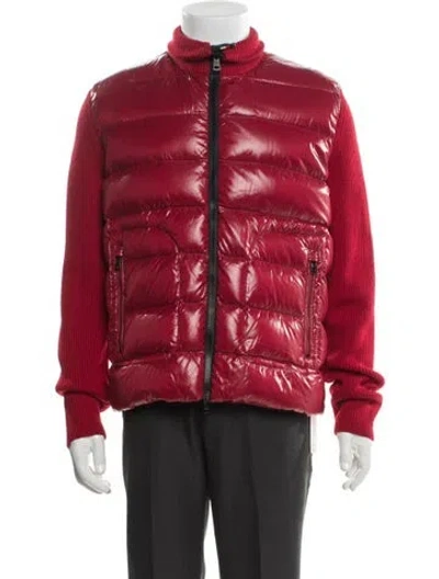 Pre-owned Moncler Virgin Wool Puffer Coat In Red
