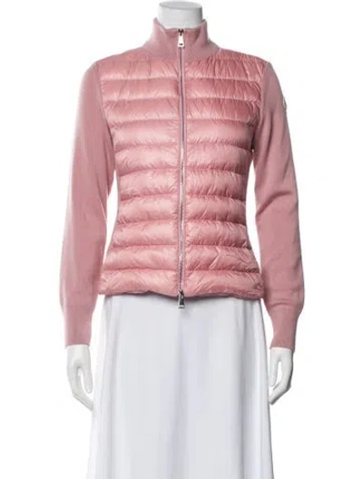 Pre-owned Moncler Virgin Wool Puffer Jacket In Pink