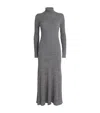 Moncler Ribbed-knit Virgin Wool Maxi Dress In Black