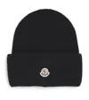 Moncler Women Logo Patch Beanie Hat In Black