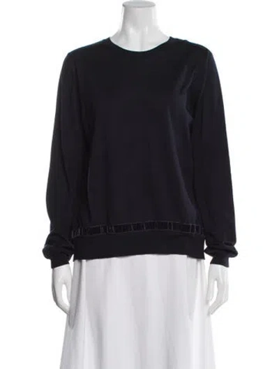 Pre-owned Moncler Virgin Wool Scoop Neck Sweater In Blue