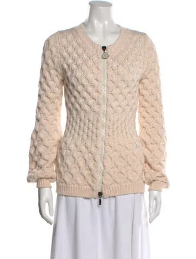 Pre-owned Moncler Virgin Wool Scoop Neck Sweater In Neutral