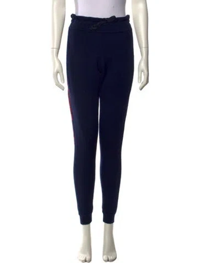 Pre-owned Moncler Virgin Wool Skinny Leg Pants In Blue