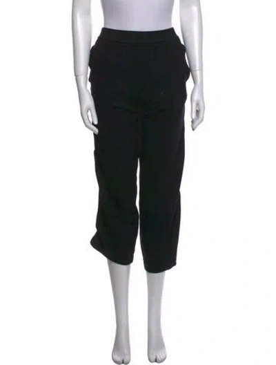 Pre-owned Moncler Virgin Wool Straight Leg Pants In Black