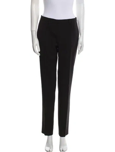 Pre-owned Moncler Virgin Wool Straight Leg Pants In Black