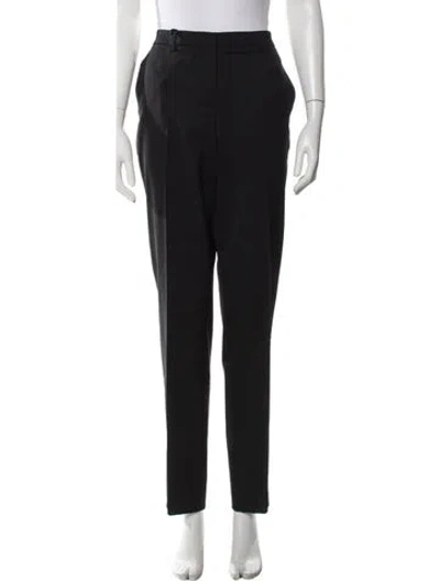 Pre-owned Moncler Virgin Wool Straight Leg Pants In Black