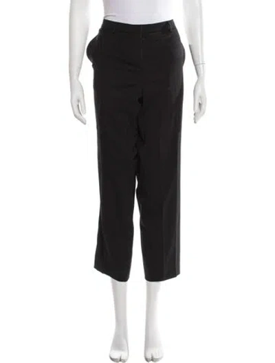 Pre-owned Moncler Virgin Wool Straight Leg Pants In Black