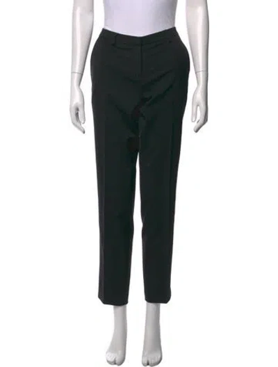 Pre-owned Moncler Virgin Wool Straight Leg Pants In Black