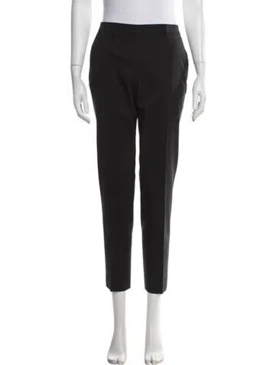 Pre-owned Moncler Virgin Wool Straight Leg Pants In Black