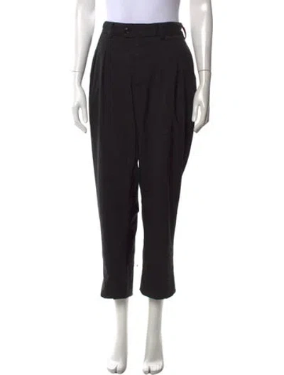 Pre-owned Moncler Virgin Wool Straight Leg Pants In Black