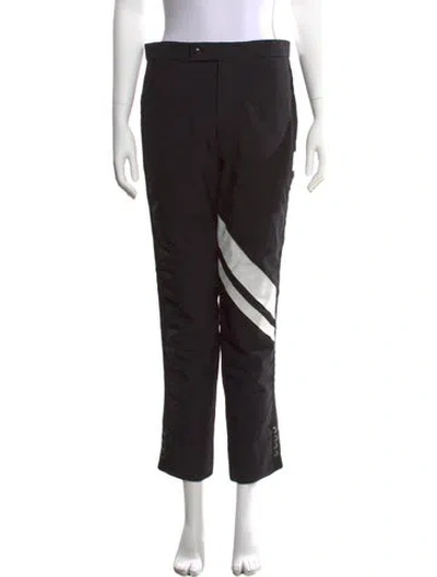 Pre-owned Moncler Virgin Wool Straight Leg Pants In Black