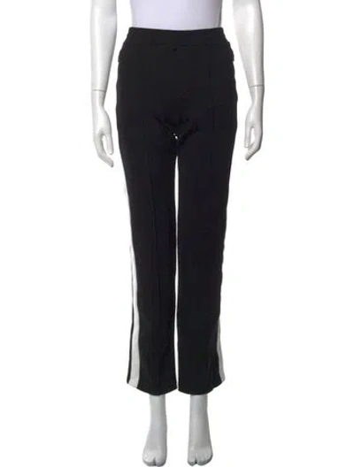 Pre-owned Moncler Virgin Wool Straight Leg Pants In Black/white