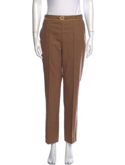 Pre-owned Moncler Virgin Wool Straight Leg Pants In Neutral