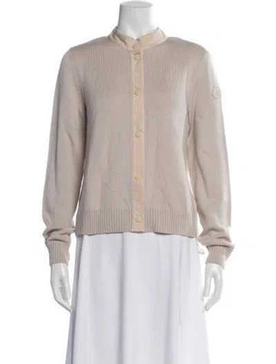 Pre-owned Moncler Virgin Wool Striped Jacket In Neutral