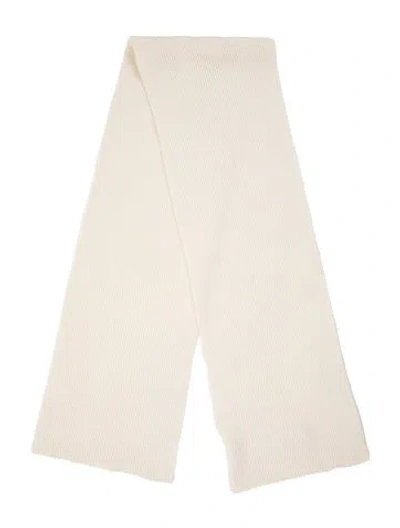 Pre-owned Moncler Virgin Wool Striped Scarf In Neutral