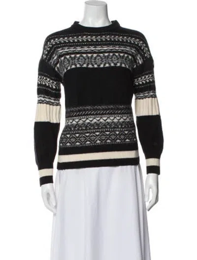 Pre-owned Moncler Virgin Wool Striped Sweater In Black