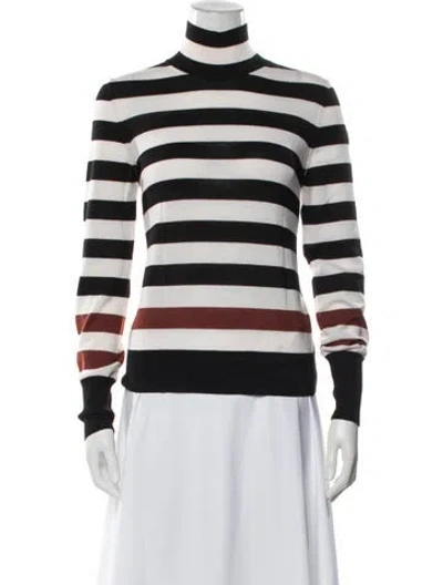 Pre-owned Moncler Virgin Wool Striped Sweater In Black