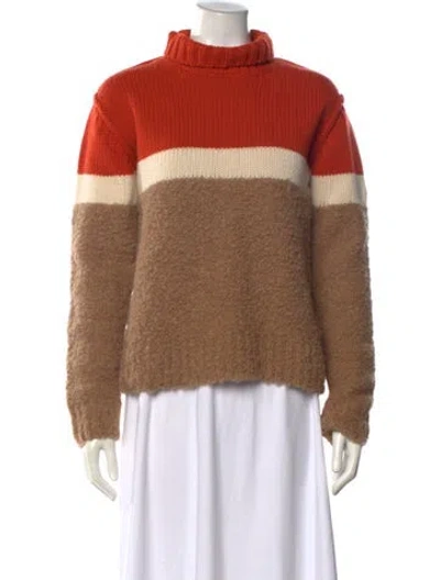 Pre-owned Moncler Virgin Wool Striped Sweater In Neutral