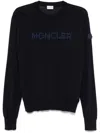 Moncler Lightweight Wool Pullover Sweater In Blue